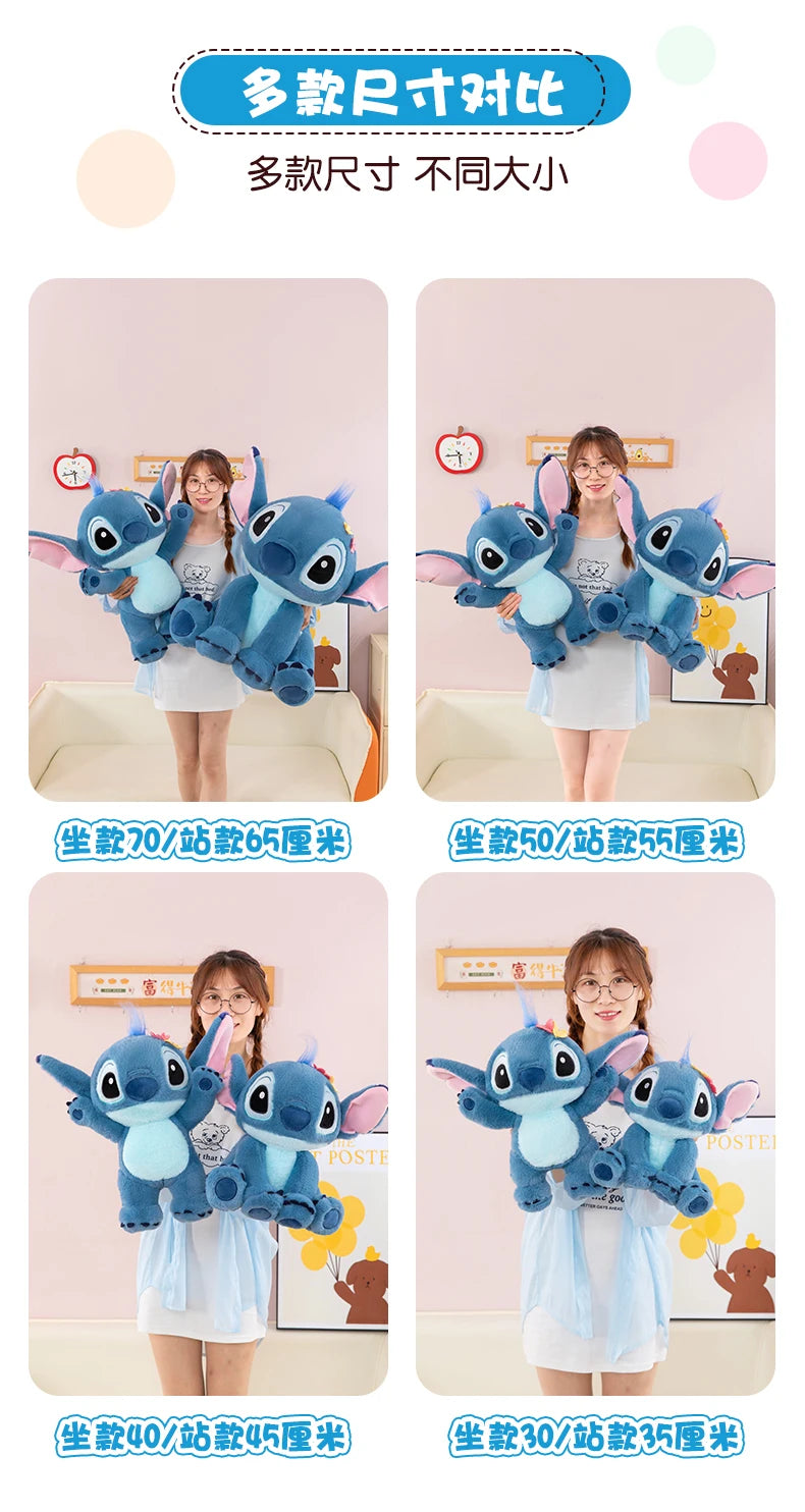 Disney 70cm Large Size Lilo&Stitch Plush Stuffed Doll Cartoon Animal Sleeping  Pillow Room Decoration Softmaterial Toy for Gift