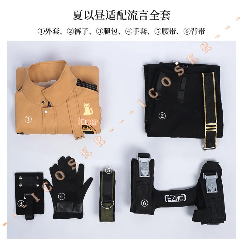 Love and Deepspace Caleb Cosplay Costume Wig Brown Flying Jacket Supersonic Uniforms Halloween Party for Women Men Outfit Props