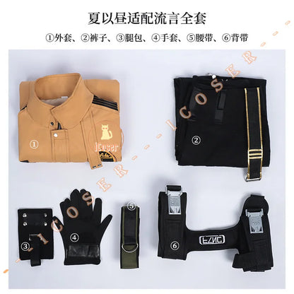 Love and Deepspace Caleb Cosplay Costume Wig Brown Flying Jacket Supersonic Uniforms Halloween Party for Women Men Outfit Props