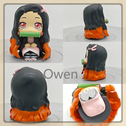 Cute Anime Demon Slayer Kimetsu No Yaiba Figurine Hashibira Inosuke Action Figures Clay Man PVC Model Statue Collection Toy Gift