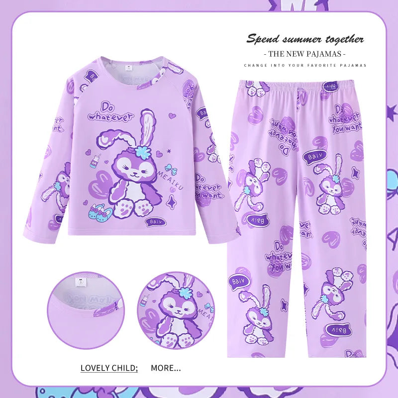 MINISO Disney Kids Pajamas Boys Pyjama Sets Long Sleeve Frozen Princess Elsa Winnie the Pooh Child Clothing Toddler Girl Pijamas