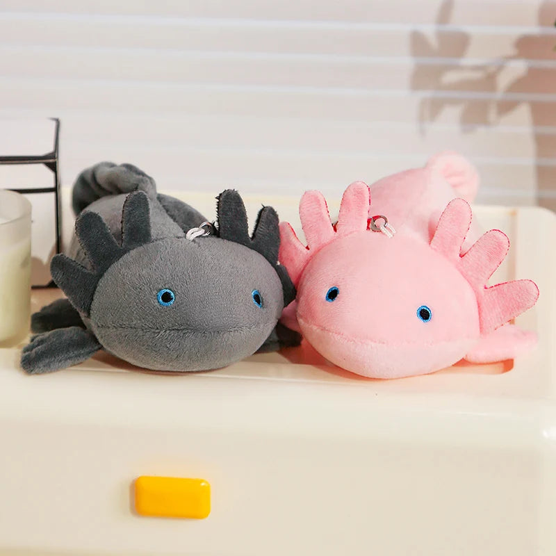 22cm Small Axolotl Plush Keychain Mini Cute Salamander Soft Toy Stuffed Animal Newt Kawaii Bag Pendant Decoration