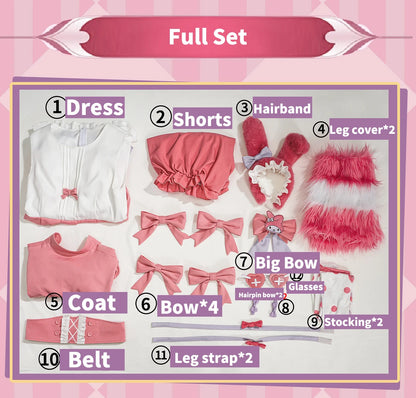 UWOWO Collab series: Game Identity Crossover II Cheerleader Cosplay Costume Pink Costume