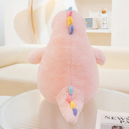 New Candy Sweet Color Cartoon Dino Plush Toy Pink Blue Dinosaur Soft Doll Large Sleep Hug Pillow Bedroom Home Decoration