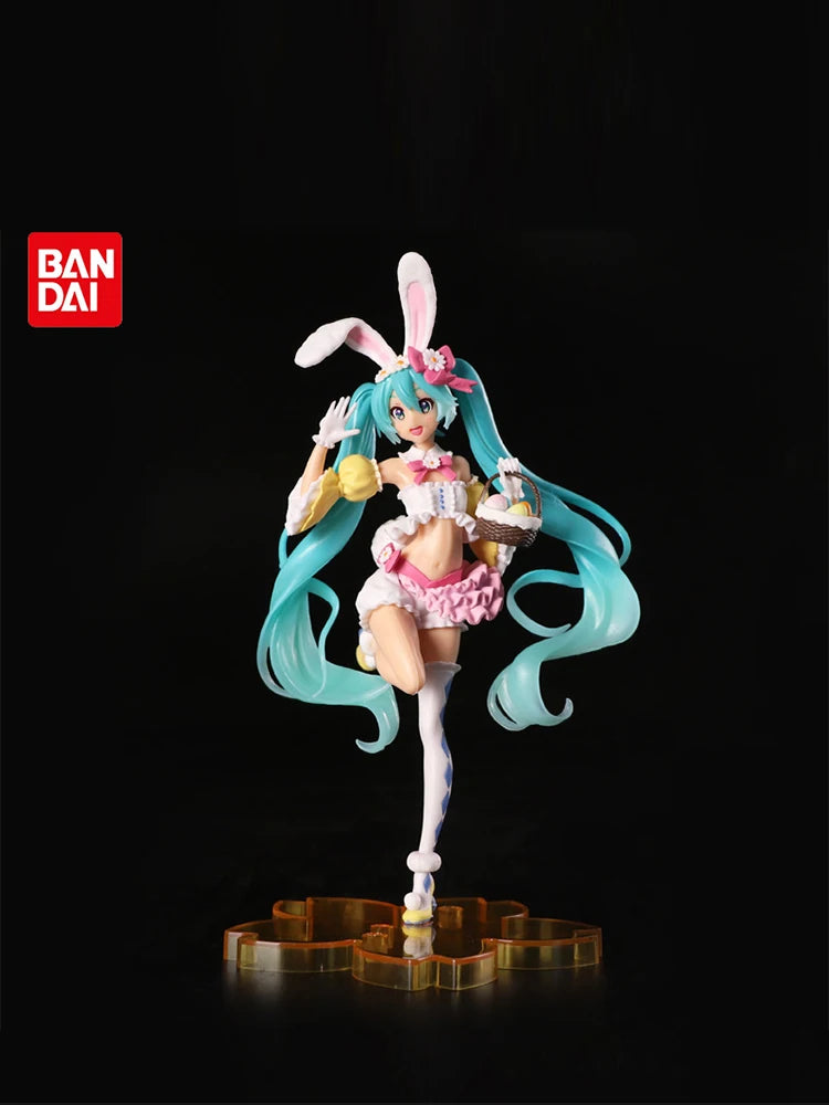 23cm Hatsune Miku Anime Figure PVC Model Doll with Rabbit Ears Kawaii Collectible Ornament Christmas Toy Gift - No box