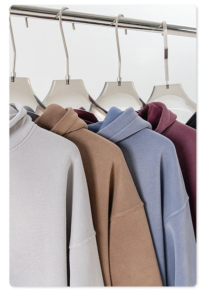 ZODF Autumn Winter Monkey Washed Fleece Hoodies For Men Unisex Basic 360gsm Warm Knitted Hooded Pullovers Coats HY0903