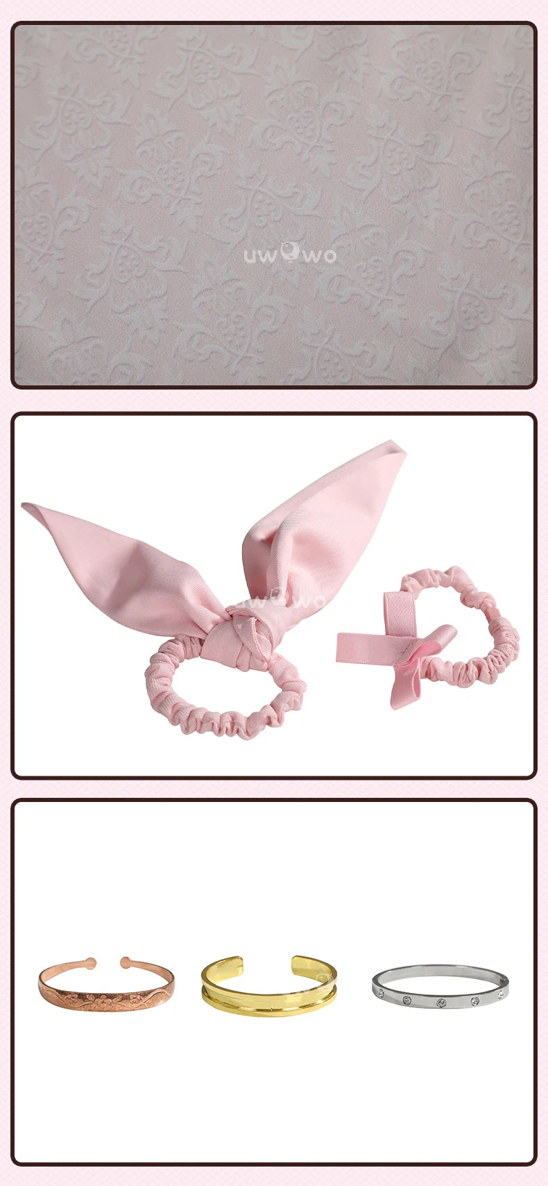 UWOWO Collab Series: FF- 7 Aerithh Cosplay Costume Pink Dress Cosplay Long Dress Halloween Costume