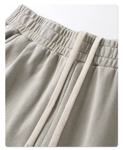 ZODF Retro 2025 Autumn Men 380gsm Washed Cotton Pants Unisex Patchwork Distressed Heavyweight Loose Solid Terry Trousers HY1071