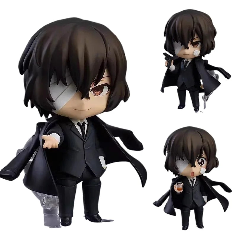 In Stock Nendoroid Bungo Stray Dogs1748 Dark Era Dazai Osamu Q Version Figurine - Swap Face Collectible Model Desktop Decorative