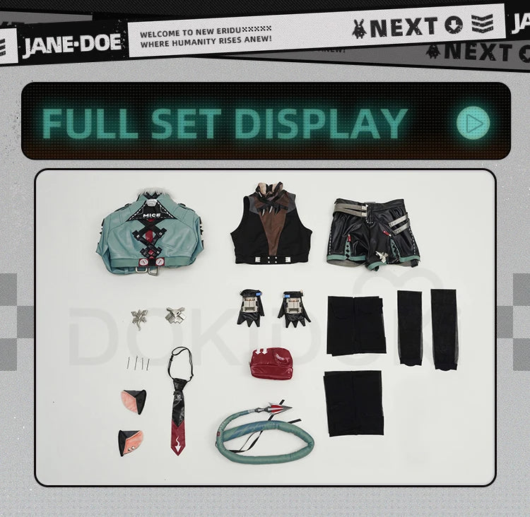 IN STOCK Jane Doe Cosplay Costume Game Zenless Zone Zero Cosplay 【S-2XL】DokiDoki-SR ZZZ Women Metal Accessory Mice Halloween