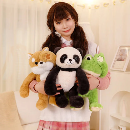 Funny Peek A Boo Frog Plushie Toy Stuffed Soft Bunny Hide Eyes Shiba Inu Dog Panda Crocodile Duck Toys for Kids Birthday Gift