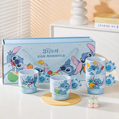 Disney Stitch Mug Office Coffee Cup Stackable Ceramics Mugs High Value Couple Water Cups Student Hot Water Cup Festival Gift