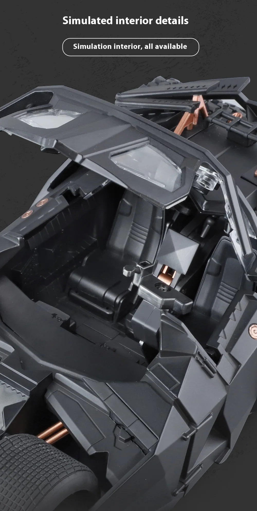 1:18 Batmobile Tumbler Alloy Metal Car Diecast Toy Vehicle Car Model Sound & Light Slide Spray Truck Toys For Kids  Gift Birthda