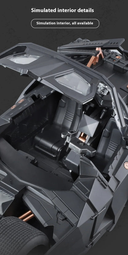 1:18 Batmobile Tumbler Alloy Metal Car Diecast Toy Vehicle Car Model Sound & Light Slide Spray Truck Toys For Kids  Gift Birthda