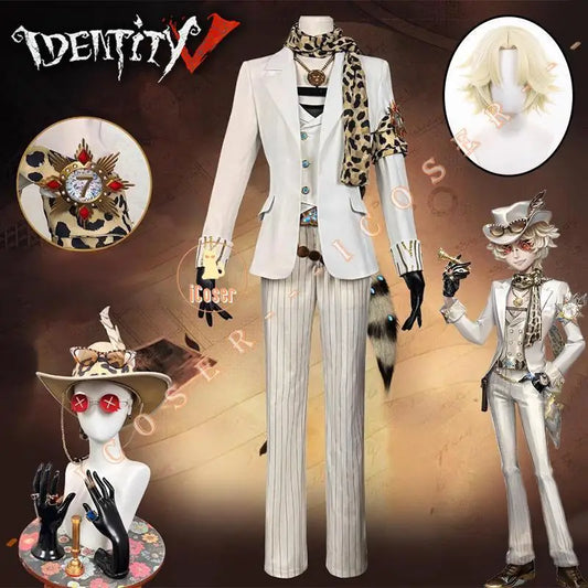 Identity V Prospector Cosplay Costume Norton Campbell Uniform Hat Glasses Gambler in The Spotlight Halloween Party for Women Men