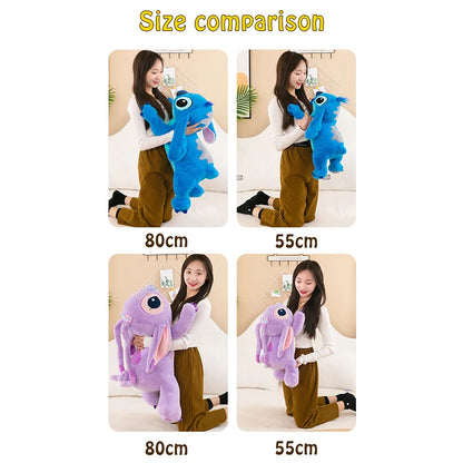 Disney Lilo and Stitch Plush Toys Prone Cute 55/80cm Anime Stich Doll Stuffed Plushie Angel Pillow Soft Gift for Children Kawaii