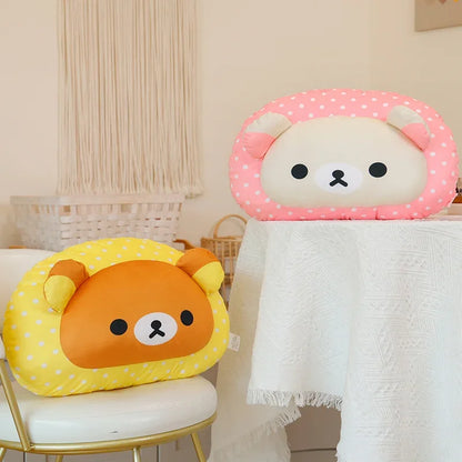 Kawaii Rilakkuma Throw Pillow Soft Back Cushion Sofa Bed Home Decor Cuddly Plushies Cartoon Sleeping Pillow Bedside Cushion