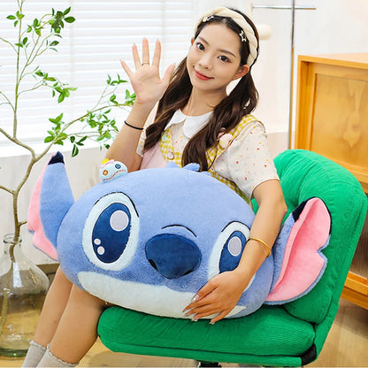 55/80cm Disney Lilo and Stitch Pillow Plush Toy Cartoon Anime Stuffed Kawaii Scrump Stich Doll Plushie Kids Birthday Xmas Gifts