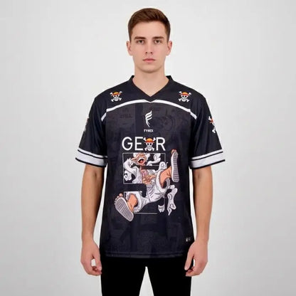 2526 New Bandai Anime One Piece Luffy Summer Jersey T-shirt Oversized 3D Adult and Children's Multifunctional Top Christmas