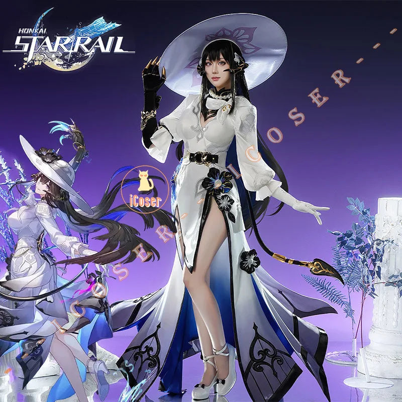 Honkai Star Rail Constance The Dahlia Cosplay Costume Dress Uniform Hat Tail Ever-Flame Mansion Halloween Party Women Girls Cos