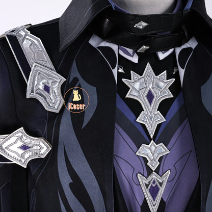 Kyryll Chudomirovich Flins Cosplay Costume Wig Genshin Impact Uniform Cloak Halloween Party for Women Men Role Play Outfit Props