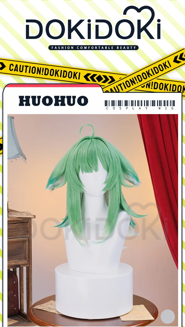IN STOCK Huohuo Wig Game Honkai: Star Rail DokiDoki Cosplay Wig Women Green Cute Long Hair Honkai Huo Huo Wig Ears Free Wig Cap