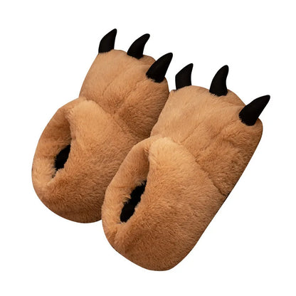New Animal Claw Shoes For Adults, Warm And Casual Cute And Cute Plush Toys All Inclusive Flat Slippers Wholesale