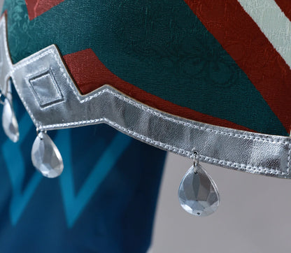 Lan Yan Cosplay Costume Wig Dress Genshin Impact Headwear Liyue Spring Woven From Jade Halloween Party for Women Girls Accessory