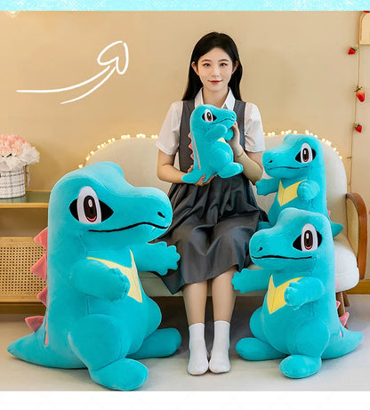 80CM Big Size Pokemon Totodile Plushies Waninoko Peluche Cartoon Anime Kawaii Ornament Comfortable Soft Doll Children Toy Gift