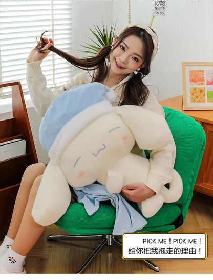 50CM Sanrio Sleeping Cartoon Anime Cinnamoroll Plushies Stuffed Animal Home Decoration Peluche Sleeping Pillow Holiday Gifts