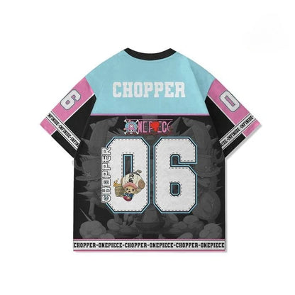 06 Jersey One Piece Tony Tony Chopper Anime Style Kpop Baseball Hockey T-shirt Fashion Streetwear Anime Daily Unisex Tops Tees