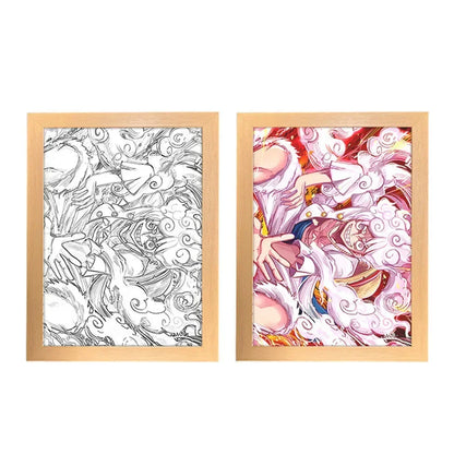 One Piece Creative Photo Frame Night Light Toy Anime Character Luffy Zoro Night Light Bedside Decoration Painting Christmas Gift