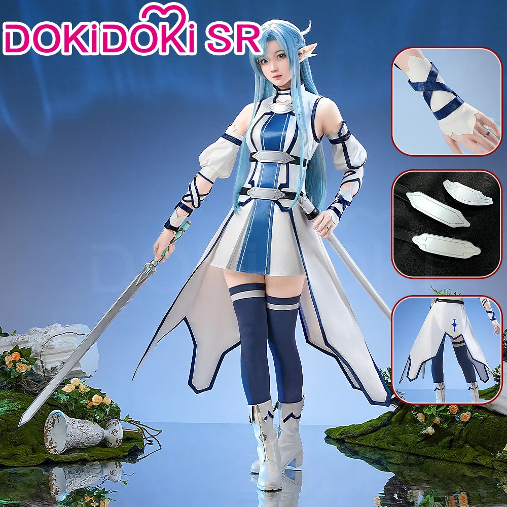 IN STOCK Yuuki Asuna Cosplay Costume Anime Sword Art Online DokiDoki-SR Female Costume Water Elf Asuna Cosplay