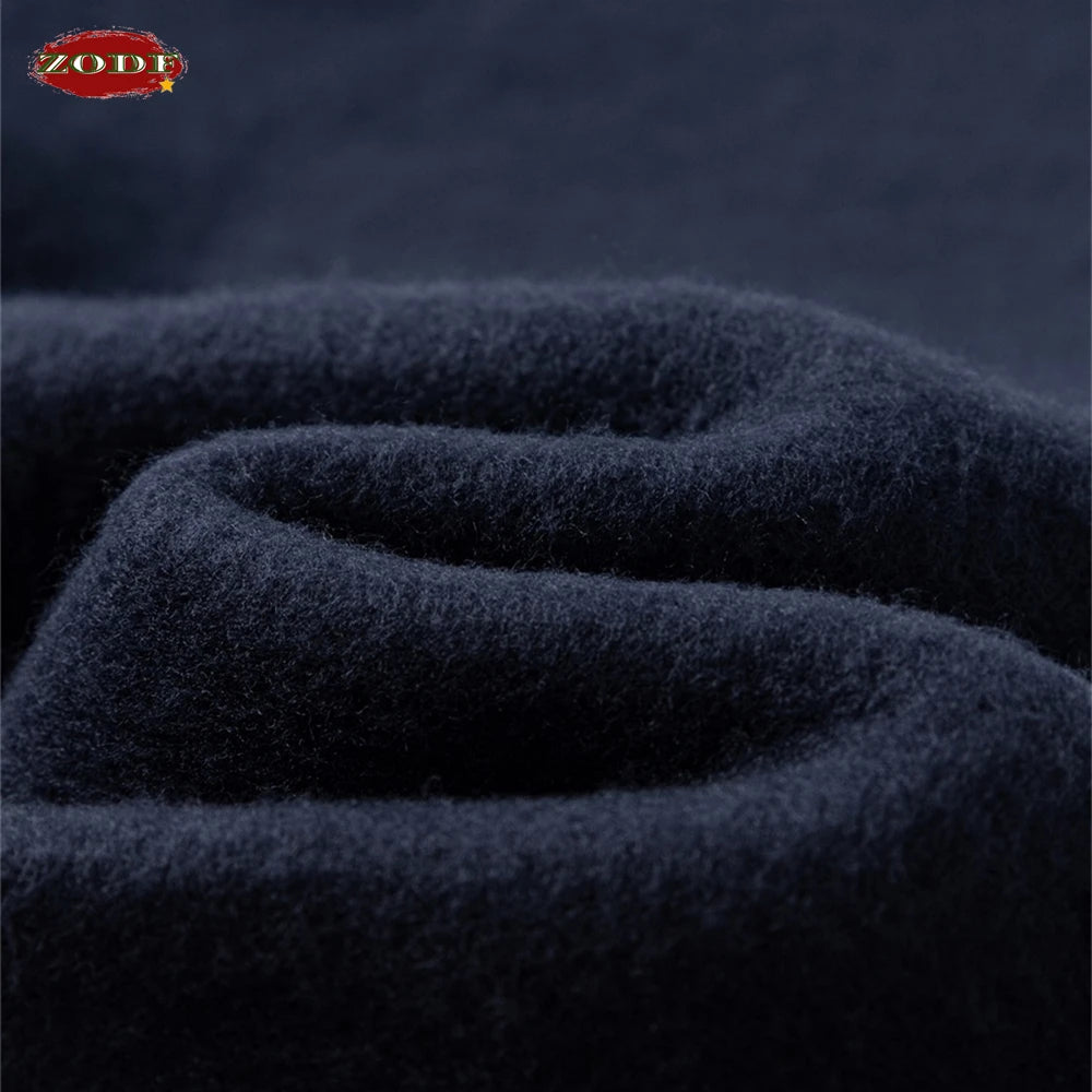 ZODF Fashion Winter 345gsm Boxy Fleece Zipper Hoodie For Men Unisex Cusual Loose Fit Warm Hooded Coat Outwears HY1178
