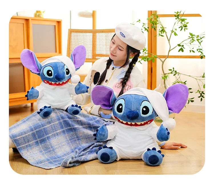 40/50/70cm Super Big Size Pajamas Stitch Disney Anime Plush Stuffed Doll Kawaii Room Decor Lilo & Stitch Plushies Holiday Gift