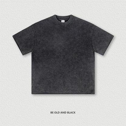 ZODF Retro 2024 Summer Men Washed Cotton T-Shirts  Unisex Women 310gsm Distressed Hem Loose Edge T Shirt Brand Tees HY0808