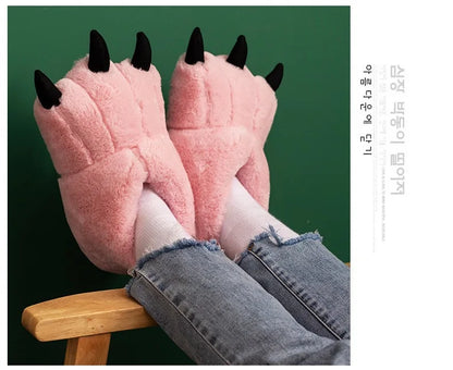New Animal Claw Shoes For Adults, Warm And Casual Cute And Cute Plush Toys All Inclusive Flat Slippers Wholesale