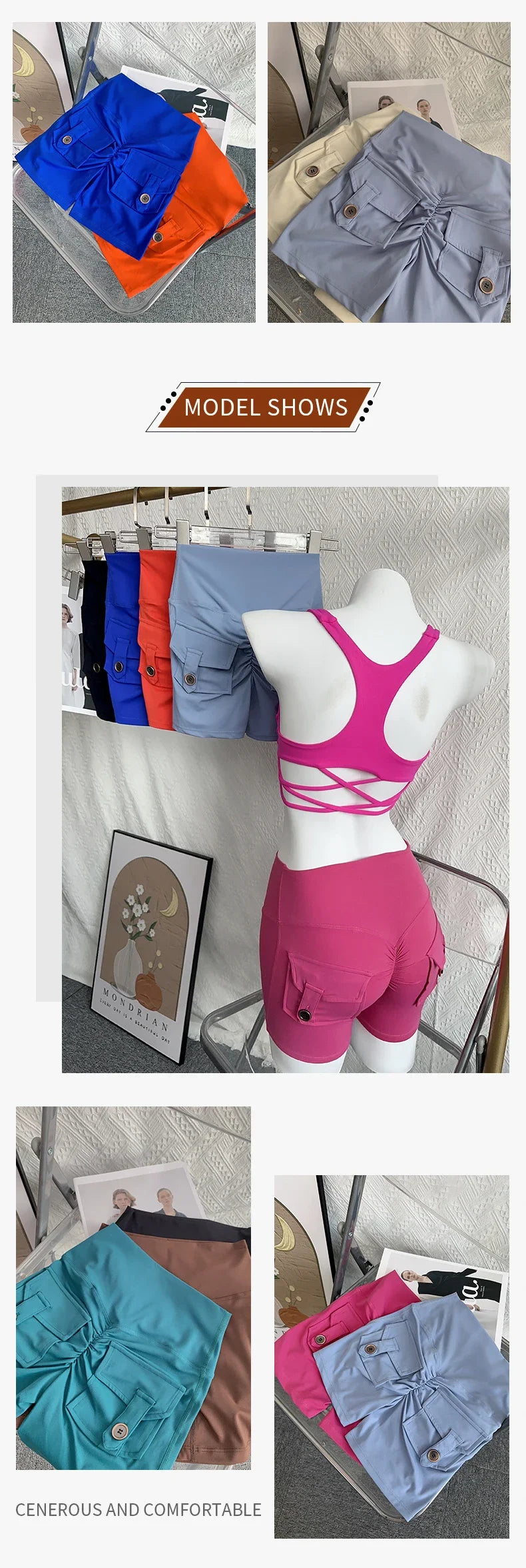 Nude High Waist Peach Butt Sport With Pocket Yoga Shorts Leggings Quick Drying Gym Training  Cycling Outdoor sports Shorts