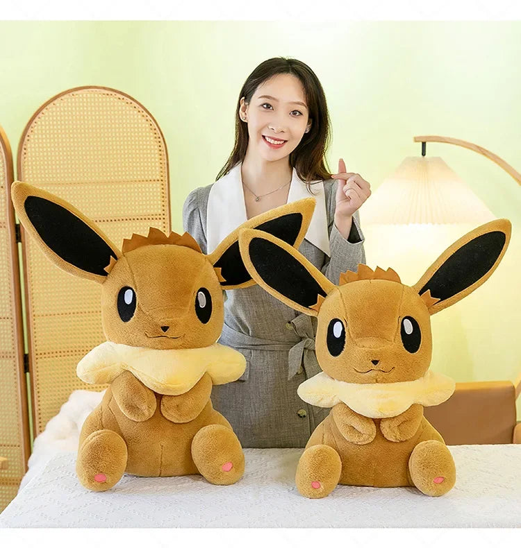 50/60/75CM Pokemon Eevee Plushies Cartoon Anime Kawaii Big Size Ornament Peluche Children Toy Stuffed Comfortable Soft Doll Gift