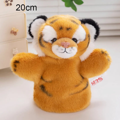 20-25cm Emulational Tiger Plushies Mother and Baby Tiger Plush Toy Panda Soft Bag Hand Puppet Children Girl Gift
