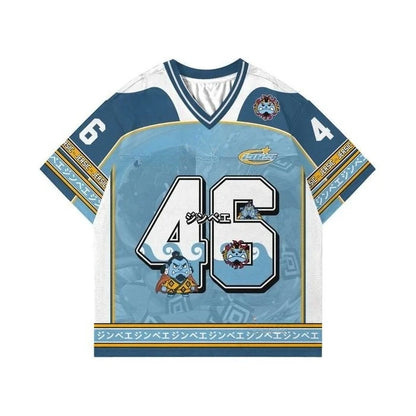 46 Jersey One Piece Jinbe Anime Y2k Korean Style Kpop Baseball Hockey T-shirt Fashion Streetwear Anime Daily Unisex Tops Tees