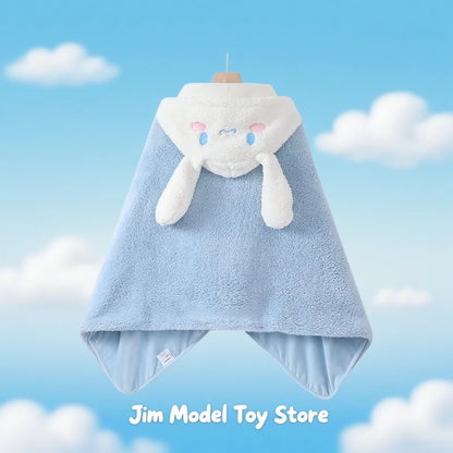 Cartoon Cute Cinnamoroll Kuromi My Melody Blanket Hooded Poncho Blanket Office Nap Blanket  Conditioning Blanket Surprise Gift