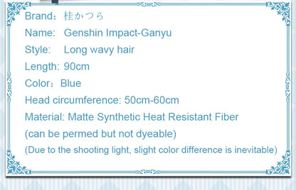 PRE-SALE UWOWO Game Genshin Impact Ganyu Cosplay Wig 80cm Long Blue Gradient Gan Yu Cosplay Hair Wigs Gan Yu Cosplay Hair