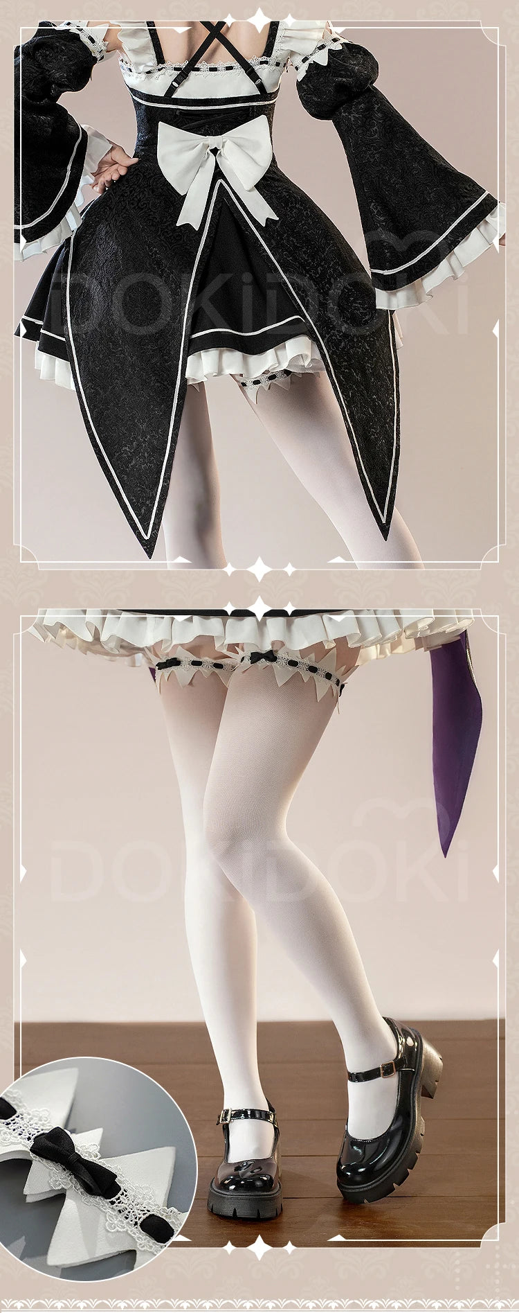 IN STOCK Remm/Ramm Cosplay Costume Anime Cosplay DokiDoki-SR Women Cute Maid Uniform Costume Remm Cosplay