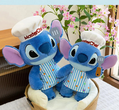 50/60/75cm Big Size Chef Stitch Disney Anime Plush Stuffed Doll Kawaii Room Decoration Plushies Children's Pillow Holiday Gift