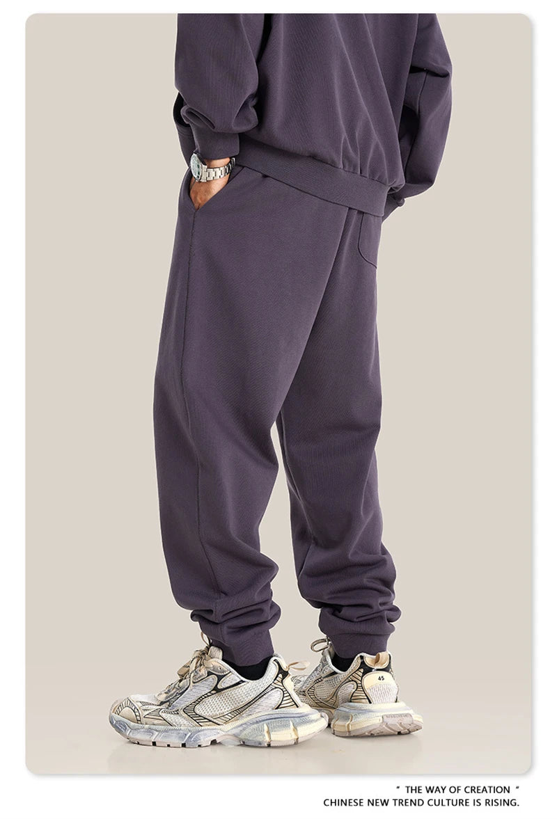 ZODF 2024 Autumn Winter Unisex Solid Sweatpants Heavyweight 440gsm Casual Loose Fit Sport Joggers HY0890