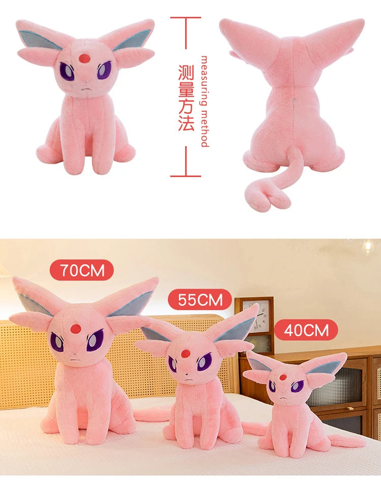 40/70cm Espeon Pokemon Plush Toys Large Anime Doll Pillow Cartoon Giant Pokémon Eifie Plushie Stuffed Gift for Kids Christmas