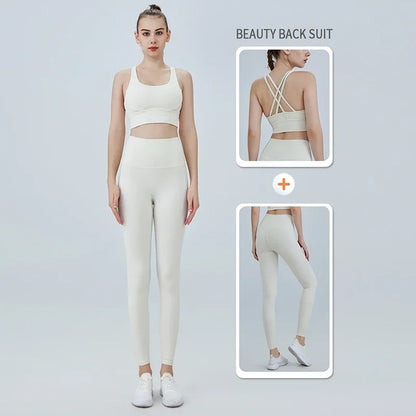 The Codex Seamless Yoga Leggings for Women – Athletic Gym Workout Fitness Pants Tights - White 1 / XL