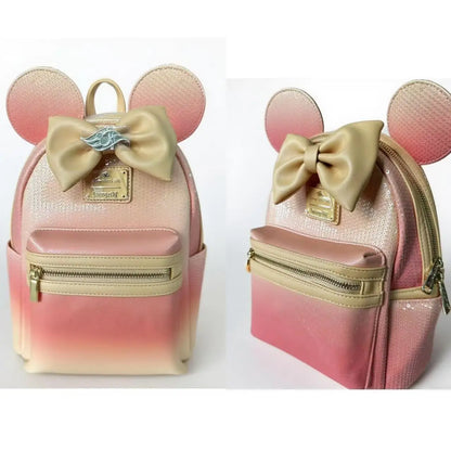 New Cute Loungefly Disney Winnie The Pooh Flower Brown Cartoon Mini Backpack Red Mickey Mouse Backpack Cute Cartoon Bag Gifts