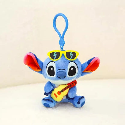 Disney Toy Story Stitch Kawaii Plush Toys Guitar Cartoon Stuffed Anime Bag Keychain Pendant Car Keyring Birthday Christmas Gifts
